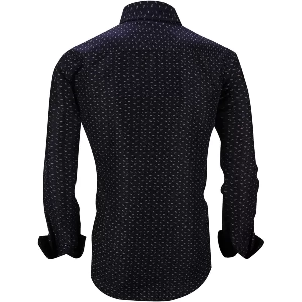 Alex Vando Mens Printed Dress Shirts Long Sleeve Regular Fit Button Down Shirt