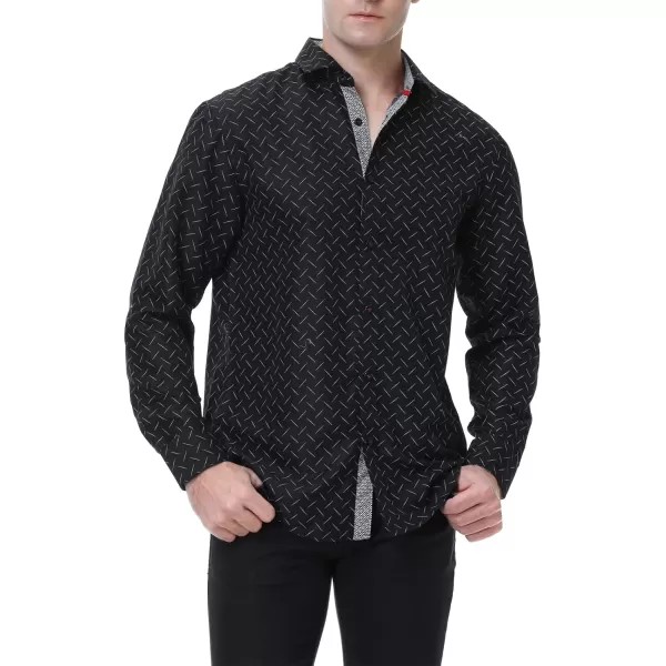 Alex Vando Mens Printed Dress Shirts Long Sleeve Regular Fit Button Down Shirt