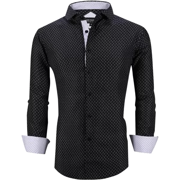 Alex Vando Mens Printed Dress Shirts Long Sleeve Regular Fit Button Down Shirt