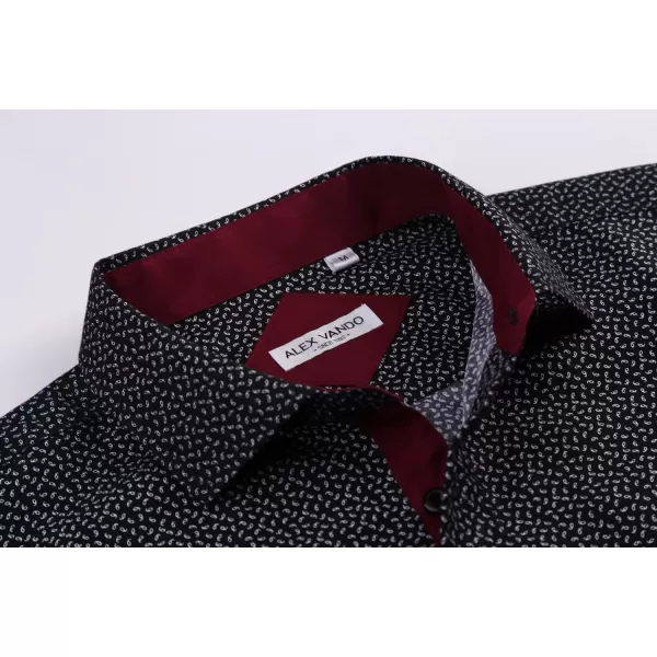 Alex Vando Mens Printed Dress Shirts Long Sleeve Regular Fit Button Down Shirt