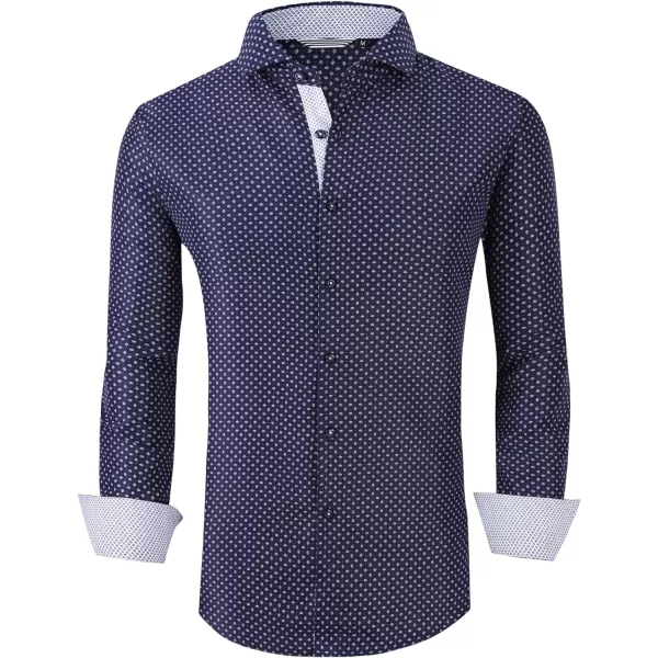 Alex Vando Mens Printed Dress Shirts Long Sleeve Regular Fit Button Down Shirt