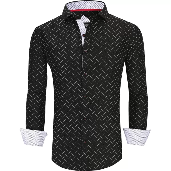 Alex Vando Mens Printed Dress Shirts Long Sleeve Regular Fit Button Down Shirt