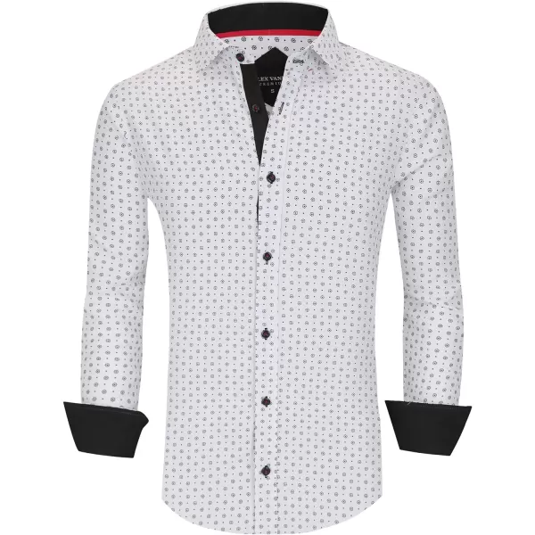 Alex Vando Mens Printed Dress Shirts Long Sleeve Regular Fit Button Down Shirt