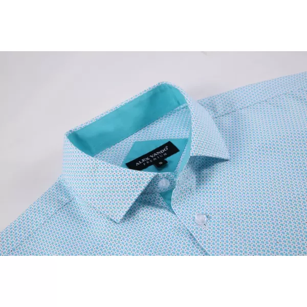 Alex Vando Mens Printed Dress Shirts Long Sleeve Regular Fit Button Down Shirt