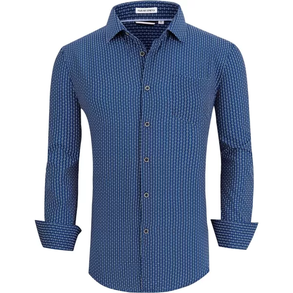 Alex Vando Mens Printed Dress Shirts Long Sleeve Regular Fit Button Down Shirt