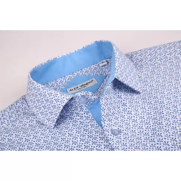 Alex Vando Mens Printed Dress Shirts Long Sleeve Regular Fit Button Down Shirt