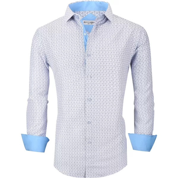 Alex Vando Mens Printed Dress Shirts Long Sleeve Regular Fit Button Down Shirt
