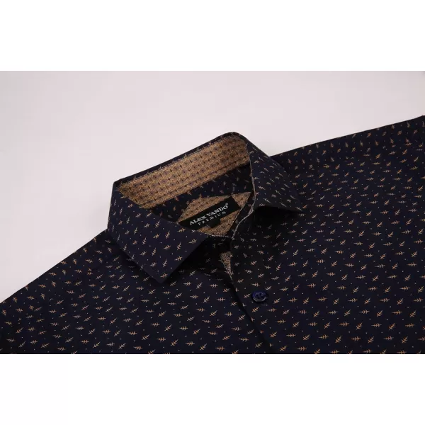 Alex Vando Mens Printed Dress Shirts Long Sleeve Regular Fit Button Down Shirt