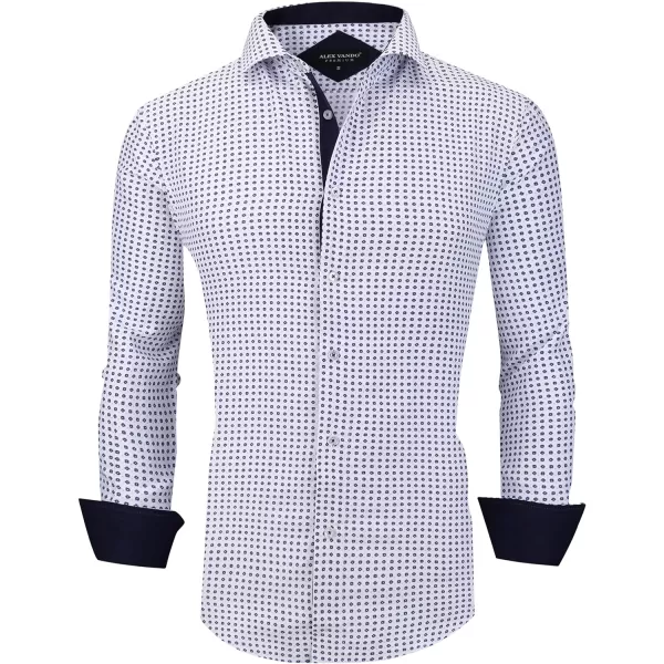 Alex Vando Mens Printed Dress Shirts Long Sleeve Regular Fit Button Down Shirt