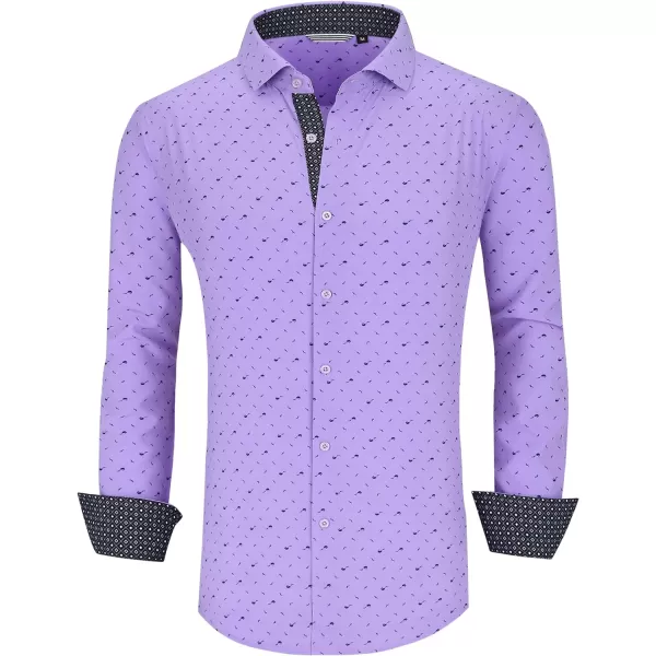 Alex Vando Mens Printed Dress Shirts Long Sleeve Regular Fit Button Down Shirt