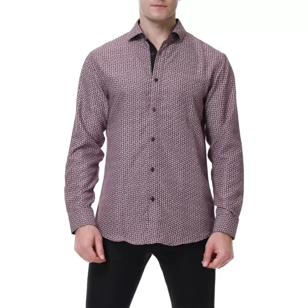 Alex Vando Mens Printed Dress Shirts Long Sleeve Regular Fit Button Down Shirt
