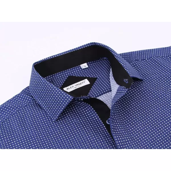 Alex Vando Mens Printed Dress Shirts Long Sleeve Regular Fit Button Down Shirt