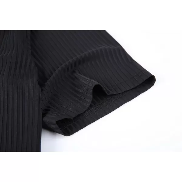 Alex Vando Mens Ribbed Dress Shirts 4-Way Stretch Knitted Shirt for Men