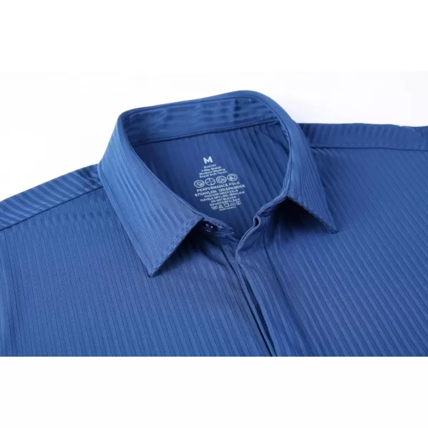Alex Vando Mens Ribbed Dress Shirts 4-Way Stretch Knitted Shirt for Men