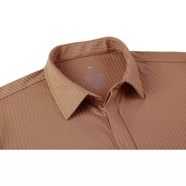 Alex Vando Mens Ribbed Dress Shirts 4-Way Stretch Knitted Shirt for Men