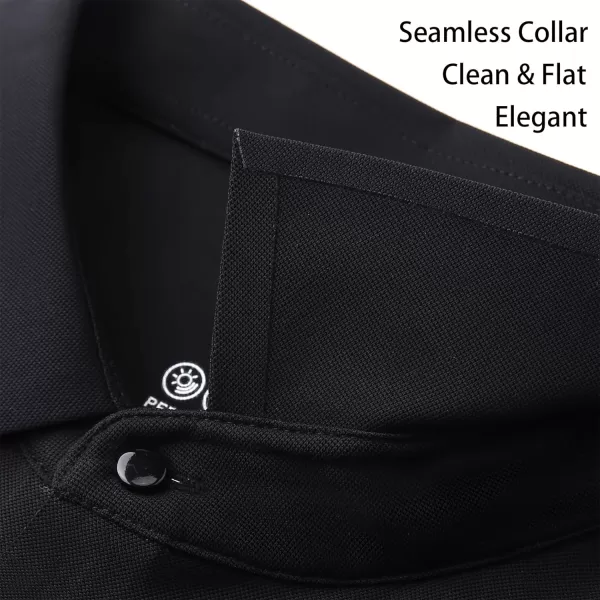 Alex Vando Mens Seamless Golf Shirt Moisture Wicking Quick-Dry Tailored Fit Polo Shirts