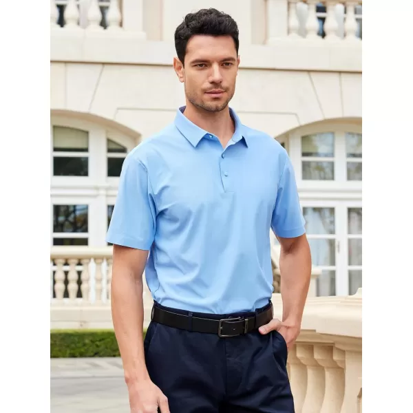 Alex Vando Mens Seamless Golf Shirt Moisture Wicking Quick-Dry Tailored Fit Polo Shirts