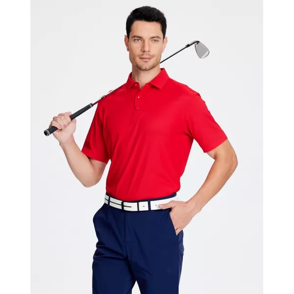 Alex Vando Mens Seamless Golf Shirt Moisture Wicking Quick-Dry Tailored Fit Polo Shirts