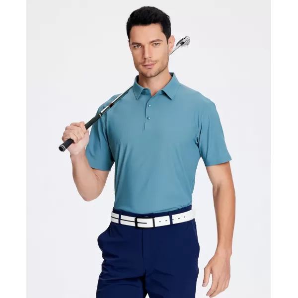 Alex Vando Mens Seamless Golf Shirt Moisture Wicking Quick-Dry Tailored Fit Polo Shirts