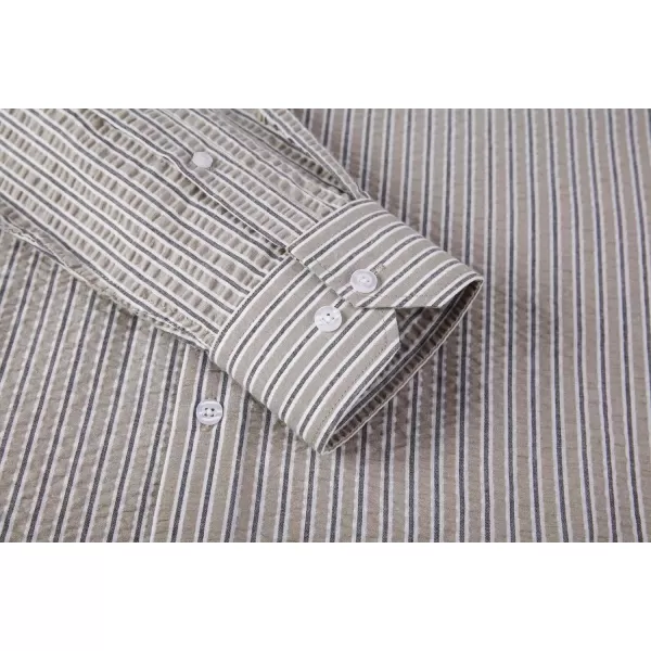 Alex Vando Mens Seersucker Dress Shirts Striped Casual Shirts for Men