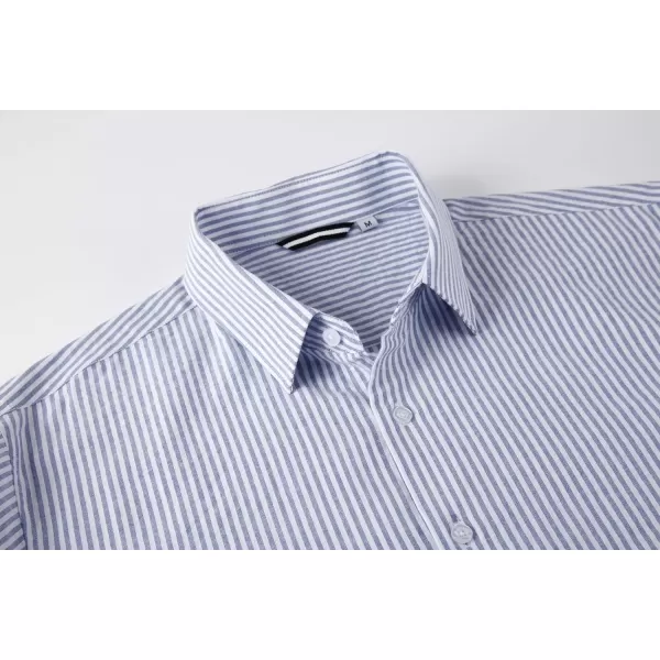 Alex Vando Mens Seersucker Dress Shirts Striped Casual Shirts for Men