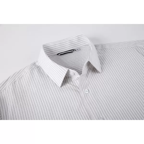 Alex Vando Mens Seersucker Dress Shirts Striped Casual Shirts for Men