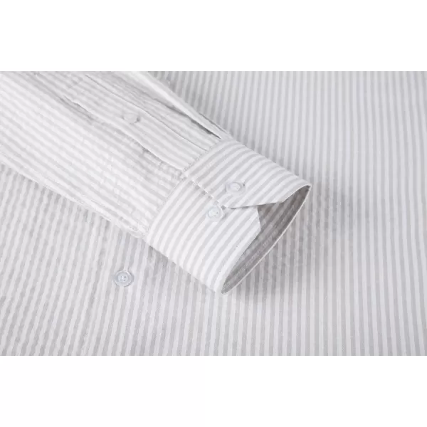Alex Vando Mens Seersucker Dress Shirts Striped Casual Shirts for Men