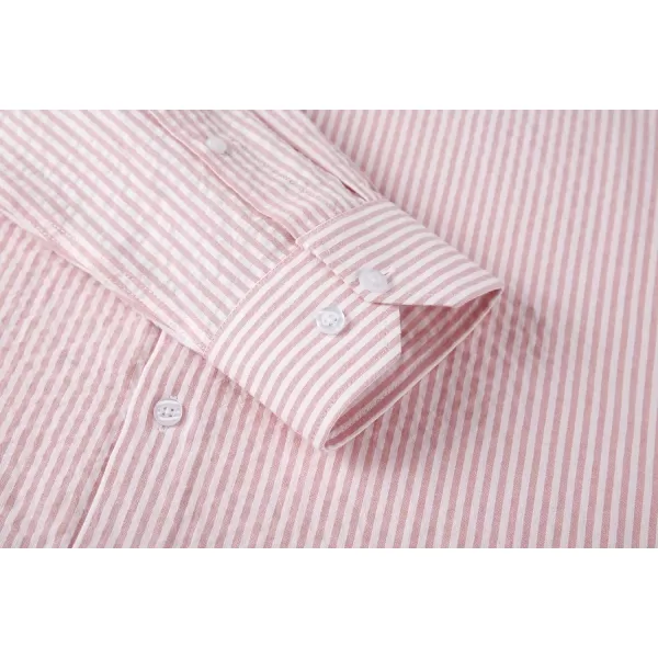 Alex Vando Mens Seersucker Dress Shirts Striped Casual Shirts for Men