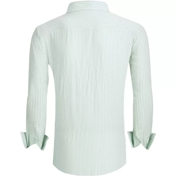 Alex Vando Mens Seersucker Dress Shirts Striped Casual Shirts for Men