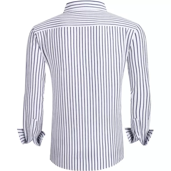 Alex Vando Mens Seersucker Dress Shirts Striped Casual Shirts for Men