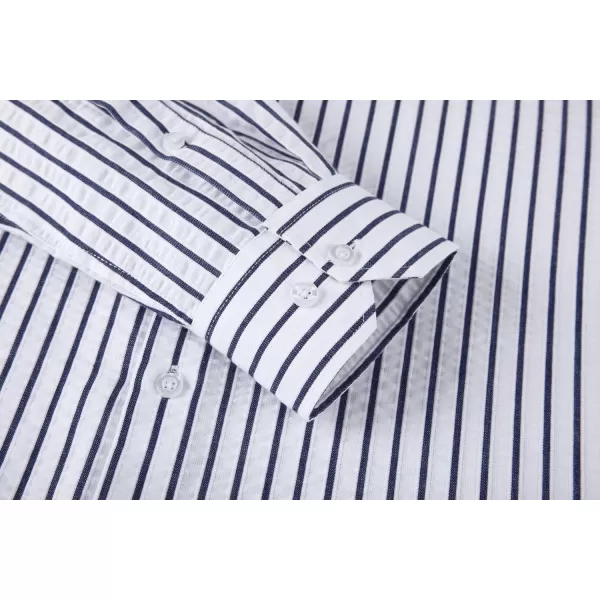 Alex Vando Mens Seersucker Dress Shirts Striped Casual Shirts for Men