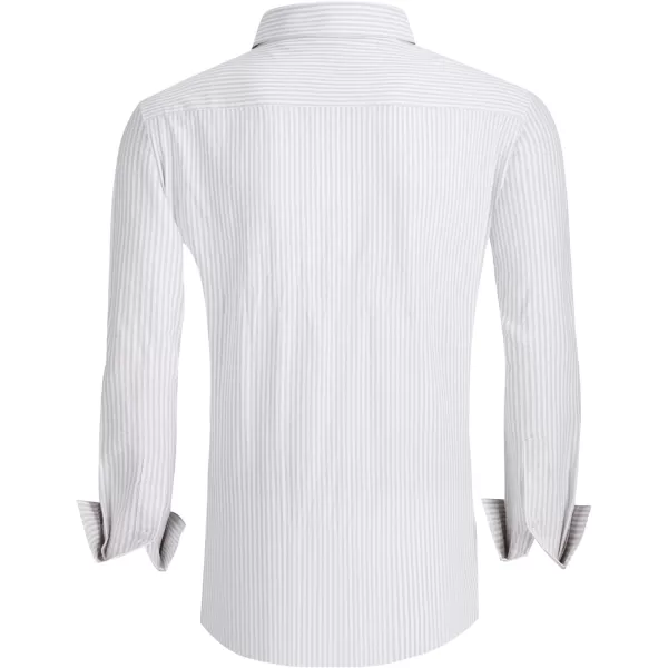 Alex Vando Mens Seersucker Dress Shirts Striped Casual Shirts for Men