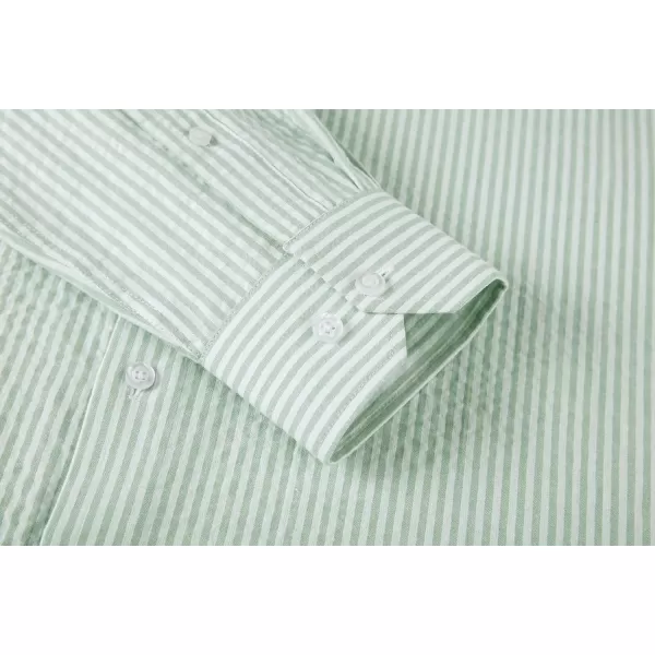 Alex Vando Mens Seersucker Dress Shirts Striped Casual Shirts for Men
