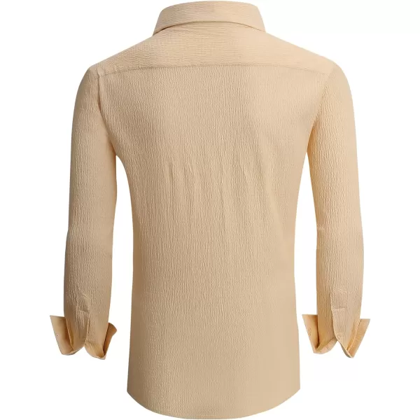 Alex Vando Mens Seersucker Dress Shirts Striped Casual Shirts for Men