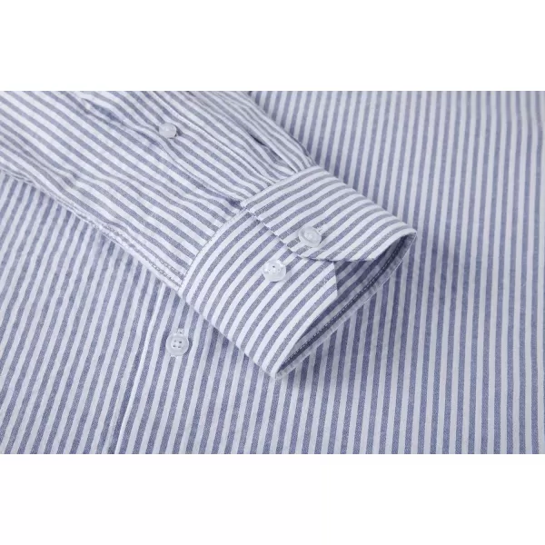 Alex Vando Mens Seersucker Dress Shirts Striped Casual Shirts for Men