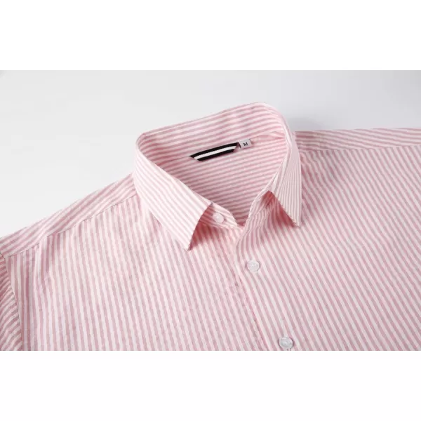 Alex Vando Mens Seersucker Dress Shirts Striped Casual Shirts for Men