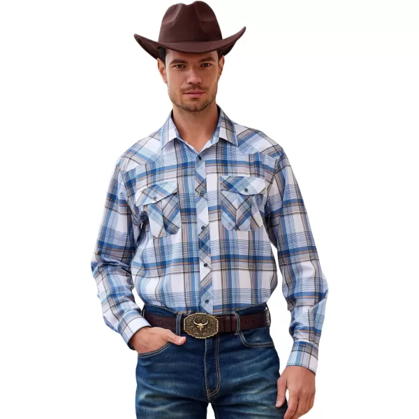 Alex Vando Mens Western Shirts Long Sleeve Casual Cowboy Shirts for Men