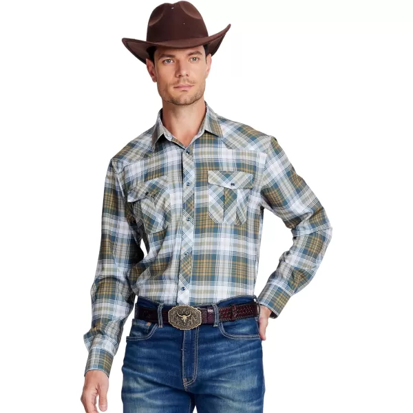 Alex Vando Mens Western Shirts Long Sleeve Casual Cowboy Shirts for Men