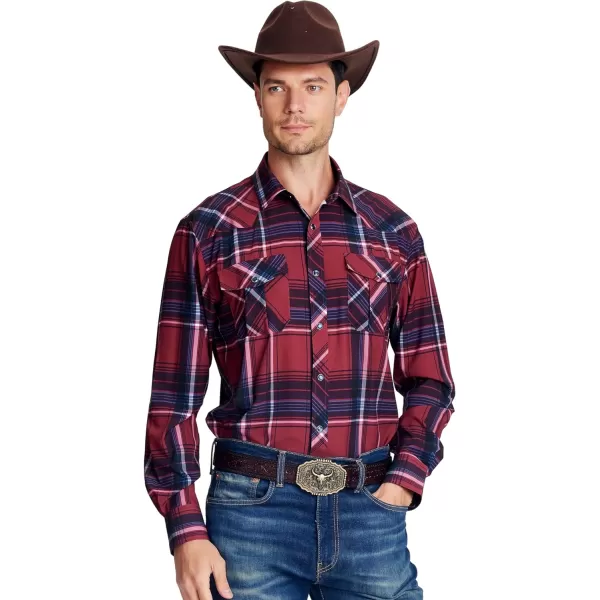 Alex Vando Mens Western Shirts Long Sleeve Casual Cowboy Shirts for Men