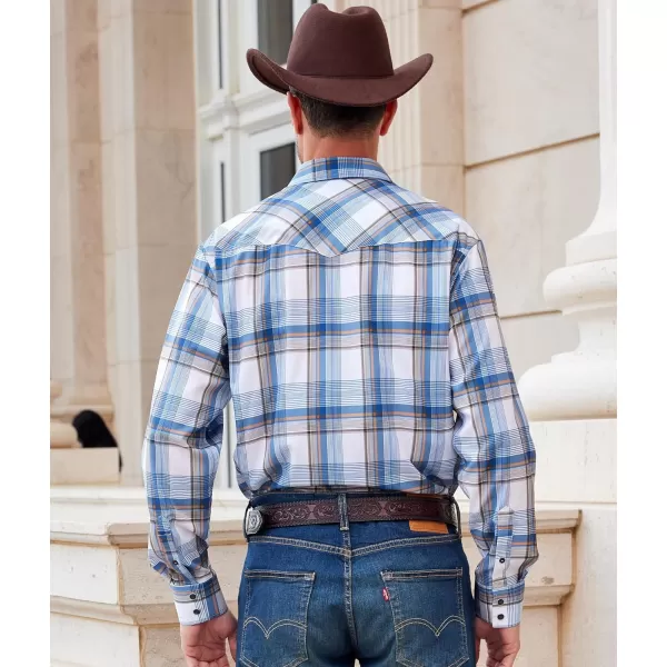 Alex Vando Mens Western Shirts Long Sleeve Casual Cowboy Shirts for Men