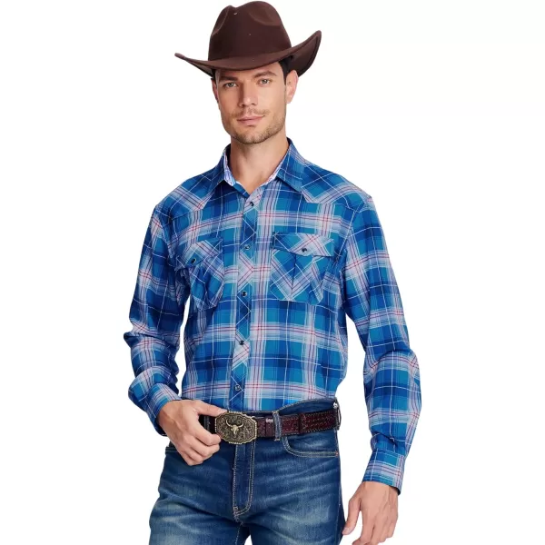 Alex Vando Mens Western Shirts Long Sleeve Casual Cowboy Shirts for Men