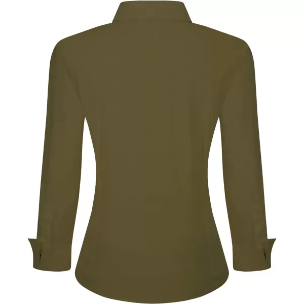 Alex Vando Womens Dress Shirts Wrinkle Free Regular Fit Long Sleeve Stretch Work Shirt