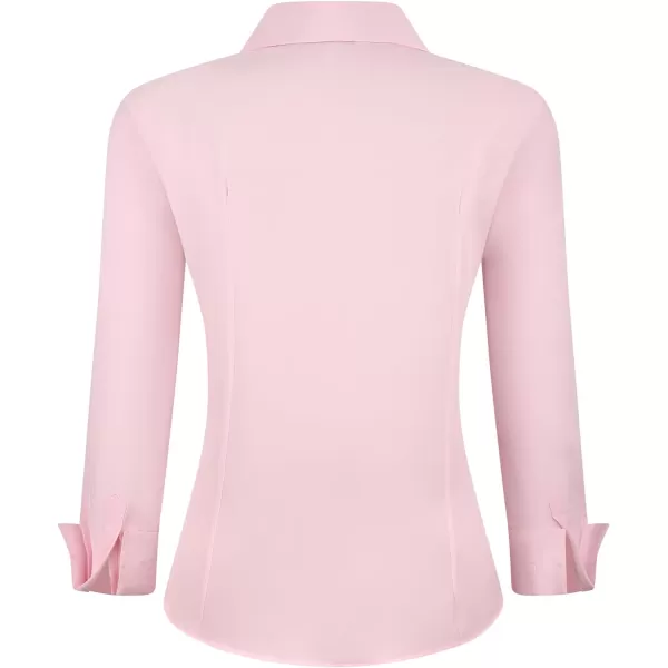Alex Vando Womens Dress Shirts Wrinkle Free Regular Fit Long Sleeve Stretch Work Shirt