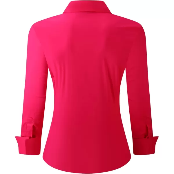 Alex Vando Womens Dress Shirts Wrinkle Free Regular Fit Long Sleeve Stretch Work Shirt