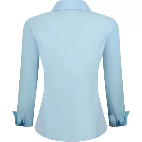 Alex Vando Womens Dress Shirts Wrinkle Free Regular Fit Long Sleeve Stretch Work Shirt