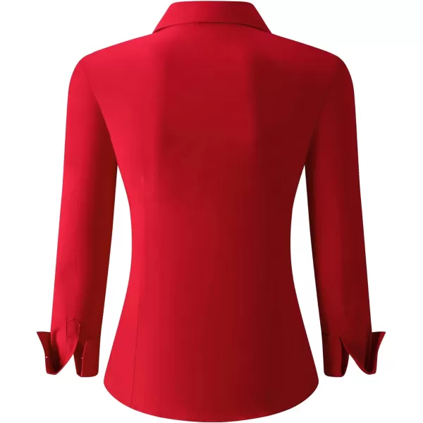 Alex Vando Womens Dress Shirts Wrinkle Free Regular Fit Long Sleeve Stretch Work Shirt