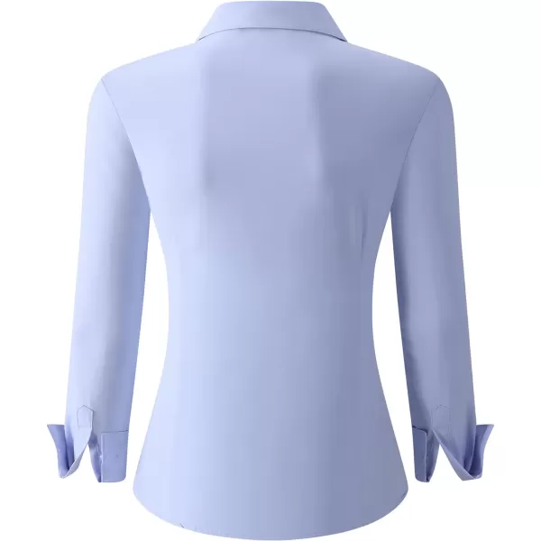 Alex Vando Womens Dress Shirts Wrinkle Free Regular Fit Long Sleeve Stretch Work Shirt