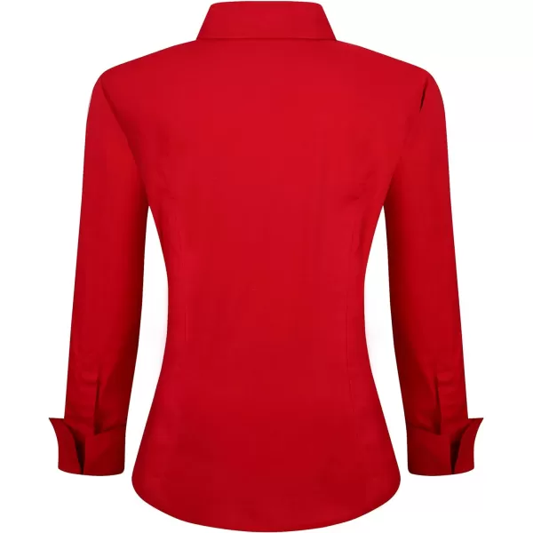 Alex Vando Womens Dress Shirts Wrinkle Free Regular Fit Long Sleeve Stretch Work Shirt