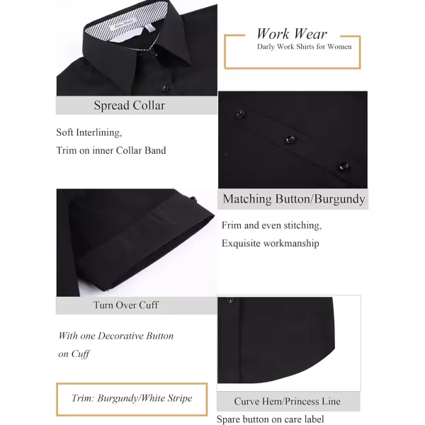 Alex Vando Womens Dress Shirts Wrinkle Free Regular Fit Long Sleeve Stretch Work Shirt