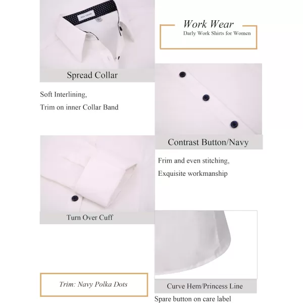 Alex Vando Womens Dress Shirts Wrinkle Free Regular Fit Long Sleeve Stretch Work Shirt